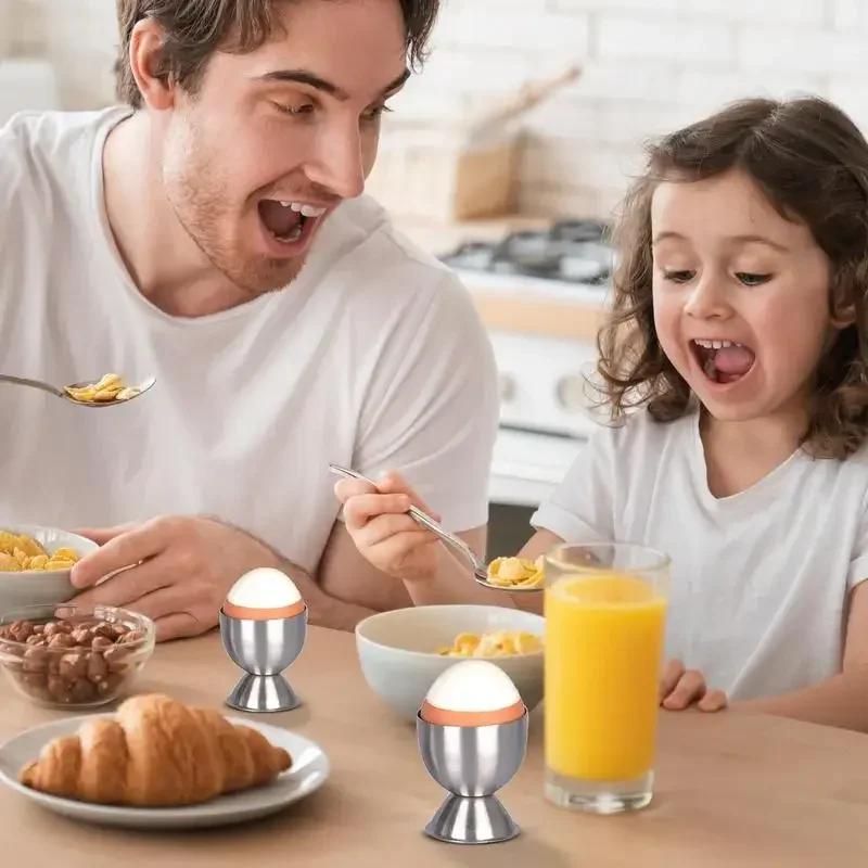 1Pcs Egg Holder Stainless Steel Eggs Cup Stand Tool Caviar Cup Breakfast Egg Holder Banquet Eggs Supplies Kitchen Accessories