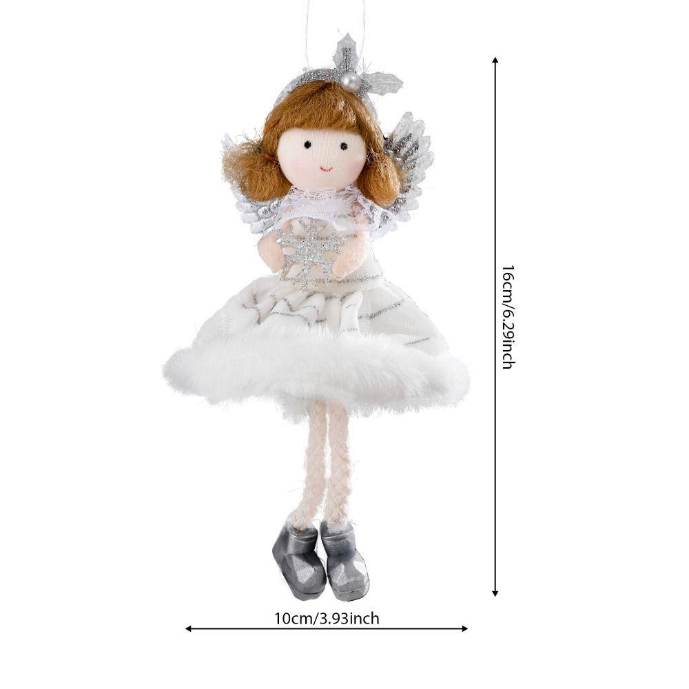 Cute Skirt Doll Ornament Christmas Feature Xmas Tree Pendant Angel Wings Girl Pendant  Dining Room