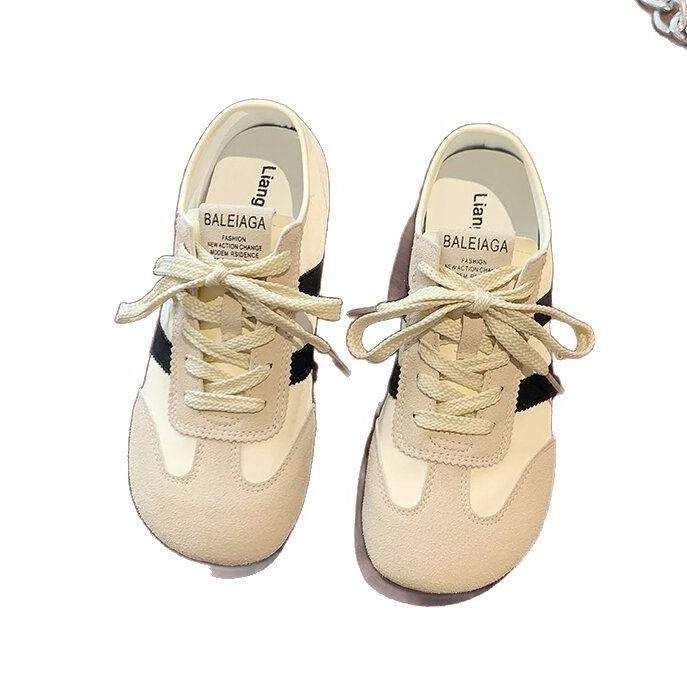 2025 new spring German training shoes women's flat-soled Forrest Gump shoes women's retro versatile and lightweight student sports little white shoes