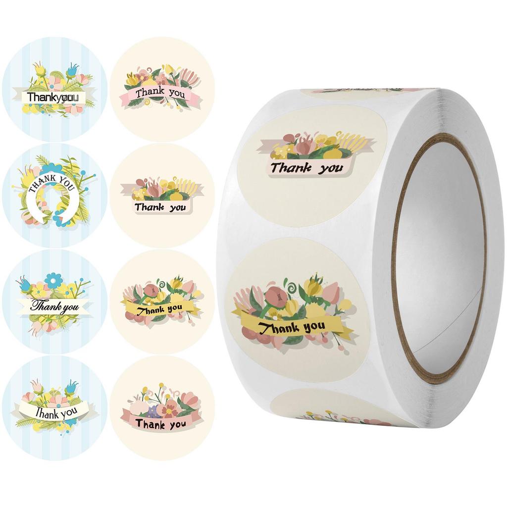 500 Self-Adhesive Thank You Dessert Stickers - Cartoons, Weddings, & Baking Seals for Children