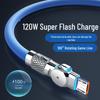 120W Super Fast Charging Rotating Luminous Type-C Cable for Huawei, Vivo, Oppo, Android
