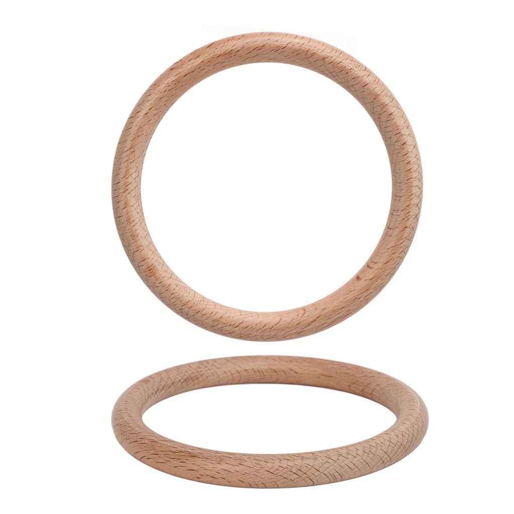10 Pcs Wooden Rings Natural Grain Polished Smoothly Comfortable Touch Craft Wood Ring Pendant 10cm 3.9in