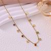 Gold-Plated Four-Leaf Clover Cubic Zirconia Necklace for Women