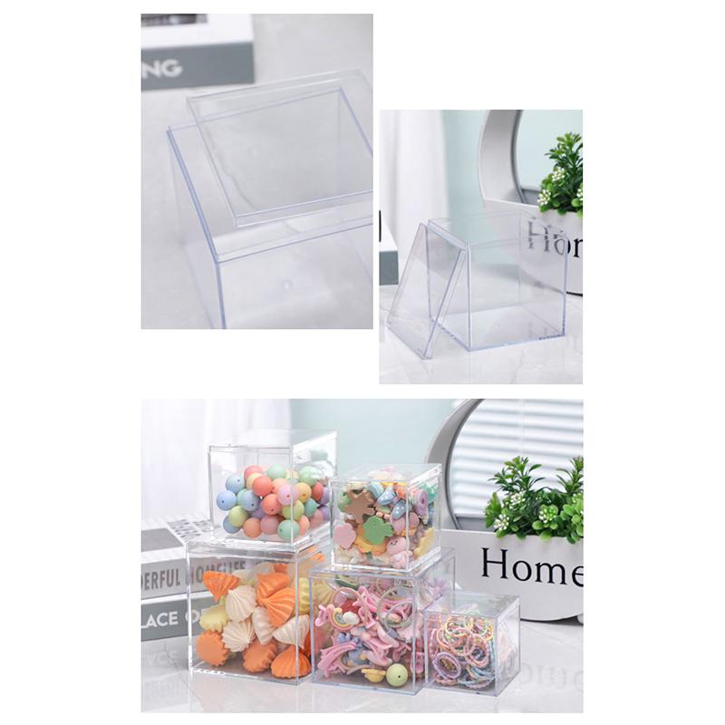 Doboz Ékszerdobozok Akril Kocka Esküvői Ajándék Négyzet alakú Tároló Átlátszó Ajándékdoboz Fedéllel