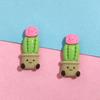 10pcs Cactus 3D Flower Refrigerator Stickers 3D Potted Plant Simulated Magnetic Stickers  Home Decor