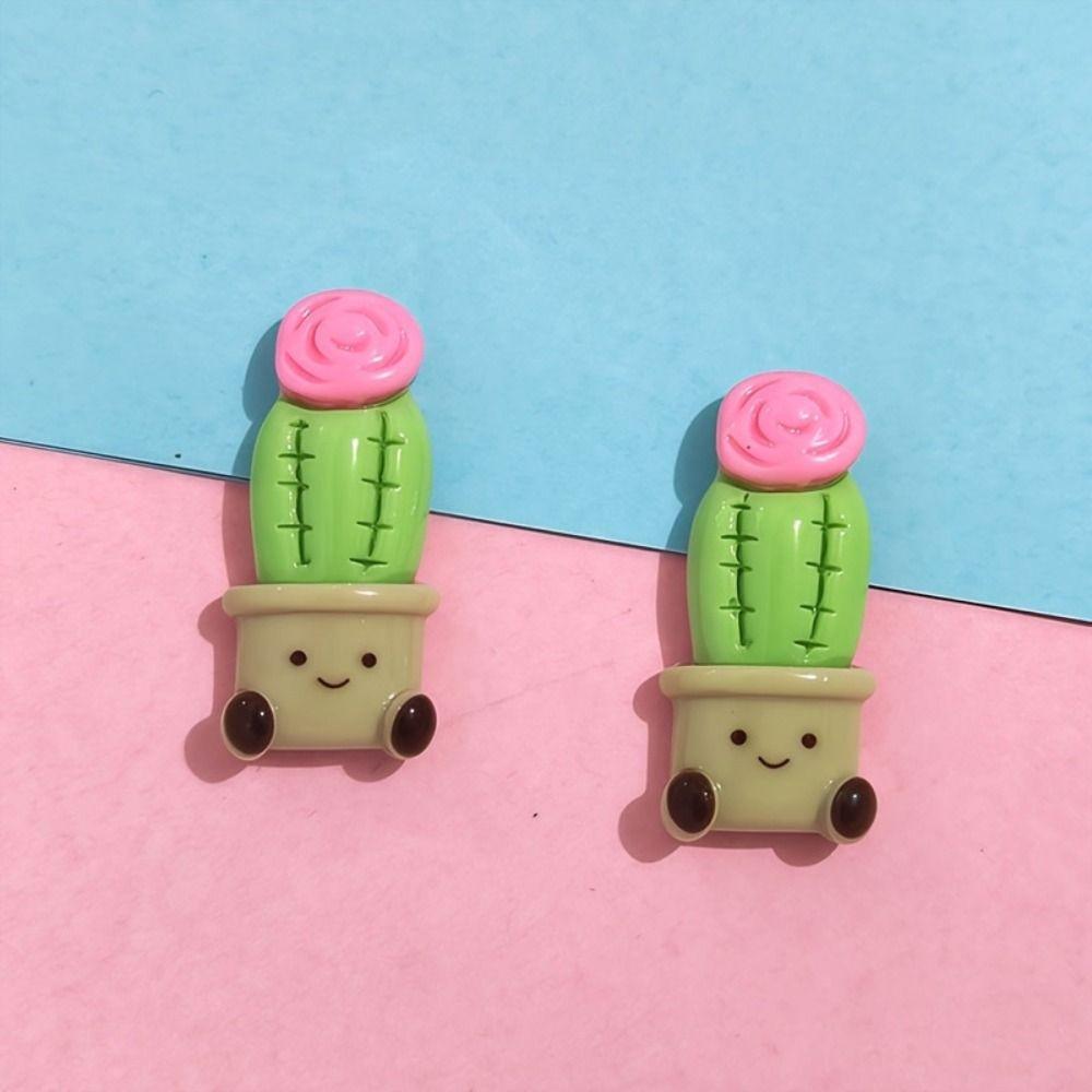 10pcs Cactus 3D Flower Refrigerator Stickers 3D Potted Plant Simulated Magnetic Stickers  Home Decor