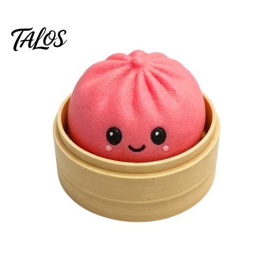 Anxiety Relief Keychain Press Button Keychain, Steamed Bun Decompression Toy with Smiling Face Pattern, Soft Squishy Slow Rebound Feel Portable