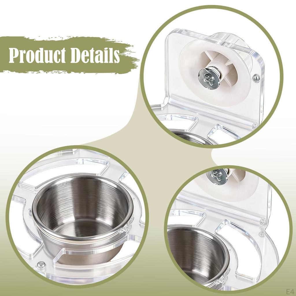 Bird Feeder for Cage Accessories Clear Easy To Clean Portable Acrylic Parakeet Food