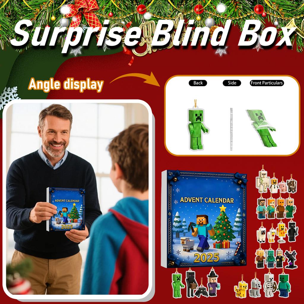 Christmas Advent Calendar ,Christmas Countdown Calendars,24 Days Of Xmas Surprises,with 24 Collectible For Kids Adult Teens