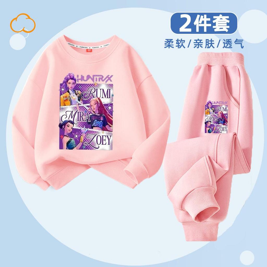 Modă pentru copii Vânătoare de vrăjitoare K-POP Hanorac cu gât rotund Set casual din 2 piese de primăvară și toamnă pentru băieți și fete