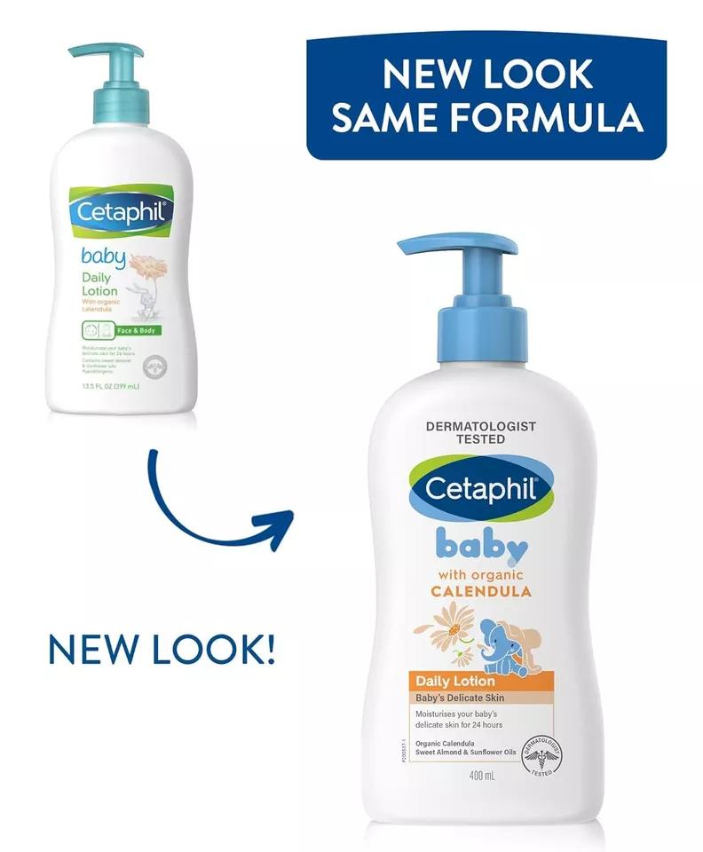 Cetaphil Baby Daily Lotion, Moisturiser with Organic Calendula, 400ml