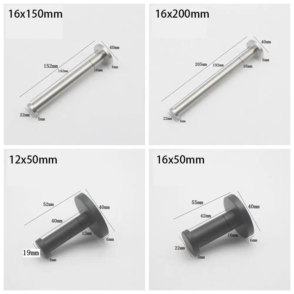 1Pcs with Screws Single Clothes Hook Cylindrical Bathroom Hardware Accessories Hat Towel Rack Stainless Steel Silver Black