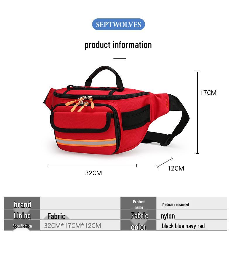 CDC Medical Emergency Waist Bag - Portable First Aid and Medicine Storage Crossbody Bag