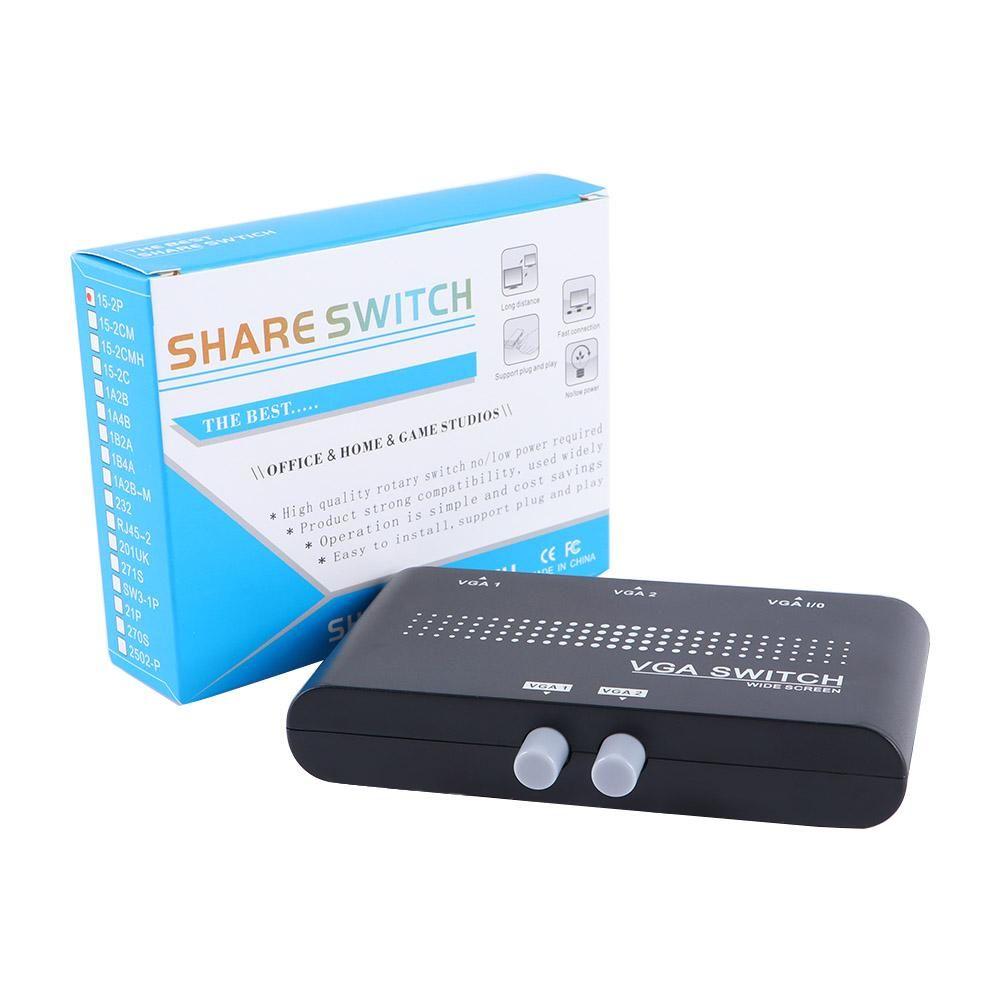 Durable 1920x1440 for PC Monitor Accessories VGA Switcher Video Switch Adapter VGA Splitter Converter Box black