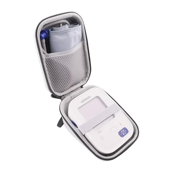 Compatible with Storage Case (Omron) Omron HCR-7104/HCR-7004/HEM-7102 Upper Arm Blood Pressure Monitor Storage Case (Small (Gray))