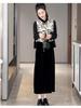 Women's Black Gold Velvet High Waist Slit Skirt - Elegant Mid-Length Tube for Spring/Autumn 2026