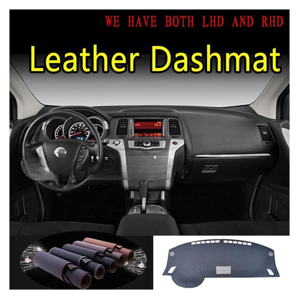 Leather Dash Mat, Dashboard Cover, Sunshade, Carpet, Car Styling Accessories for Nissan Murano Z51 2009 2011 2010 2013 2014 (Color: Full Coffee RHD)