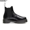 Chelsea Boots Women's Couple Motorcycle Boots Men's British Leather Short Boots Men's and Women's Casual Square Head