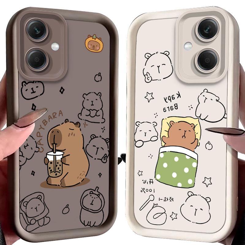 Cartoon Capybara Sleeping Case for Xiaomi Redmi Note 15 14 14S 13 5G 12S 11 10 Pro Plus 15C 14C 13C 12C 12 4G A1 A2 Cover Funda