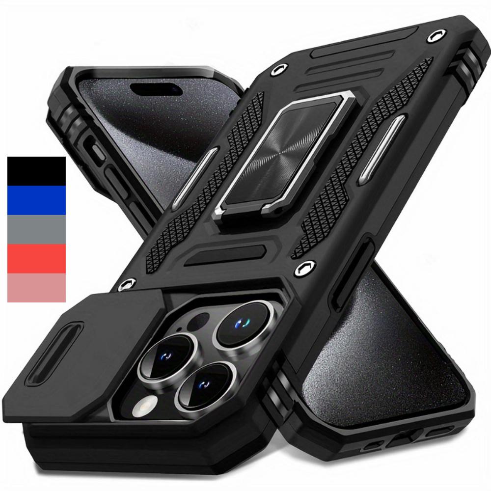 Heavy-duty Armored 2-in-1 Fall-proof Case for Iphone 16 15 14 13 12 Pro Max 11 Lens Protection Ring Holder Phone Case