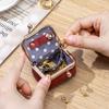 Monedero Mini de Cuero Genuino Bolsa Avanzada Linda Anillo de Diamante Dorado Bolsa para Joyas Billetera de Mano Pequeña Estuche para Auriculares Para Mujer