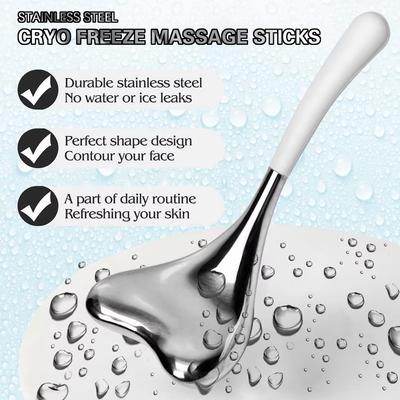 Ice Globes Spoon Massager Facial Skin Care Freeze Tool Stainless Steel Face Beauty Cryo Roller Cooling Massage Spa Ball