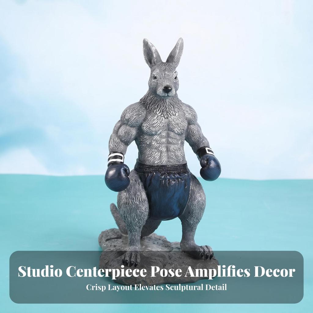 Animal Figurine Sculpted Fighter Compact for Desktop, Bookshelf