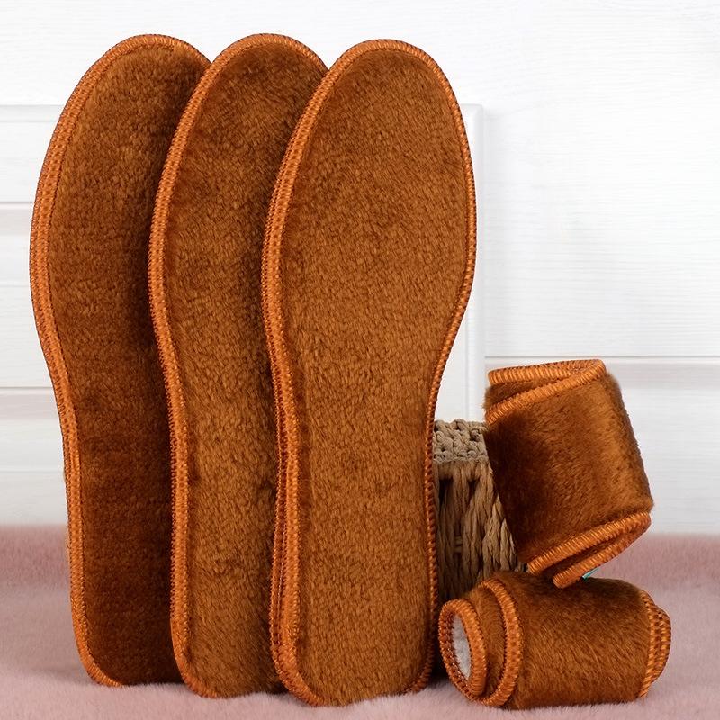 Winter Alpaca Wool Insoles Soft Plush Warm Thicken Foot Thermal Shoe Insole for Women Men Breathable Snow Boots Shoes Heat Pads