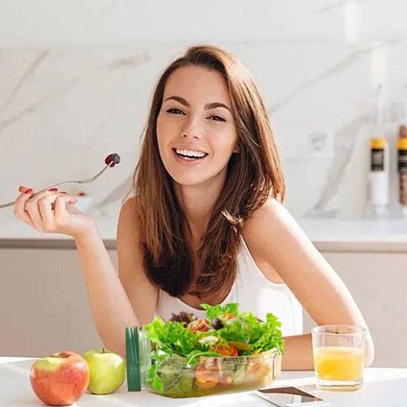 Mahlzeiten Vorbereitungsbehälter mit eingebauter Salatschüssel, auslaufsicheren Fächern, Lunch-Organizern für Büro, Schule, Picknicks