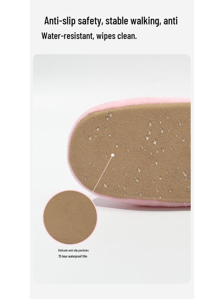 Premium Striped Knitted Cotton Slippers - Non-Slip, Silent, Warm Plush for Couples, Perfect for Autumn & Winter Indoors.