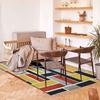 Tapis salon lumineux effet laineux motifs labyrinthe multicolore 120x170