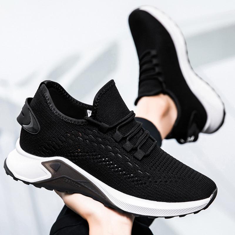 New Invisible Heightening 8CM Men Running Shoes Low Heel Soft Bottom Casual Sports Shoes Breathable Mesh Inner Lining EVA Insole