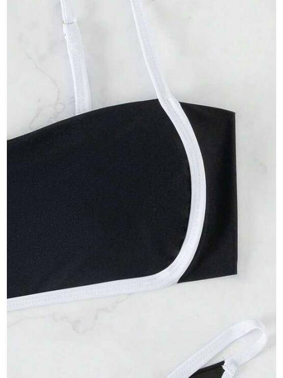 2024 Ny Europeisk & Amerikansk Sexy Ensfarget Dame Bikini Badedrakt