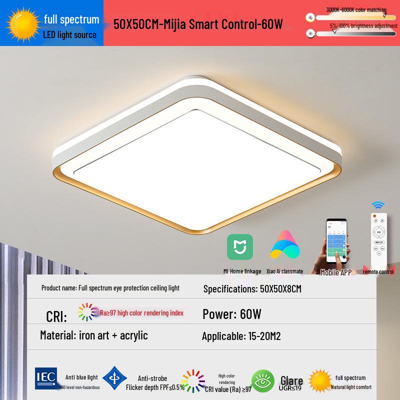 2025 LED Eye-Protecting Full Spectrum Ceiling Light for Bedroom and Living Room - Modern and Simple Design