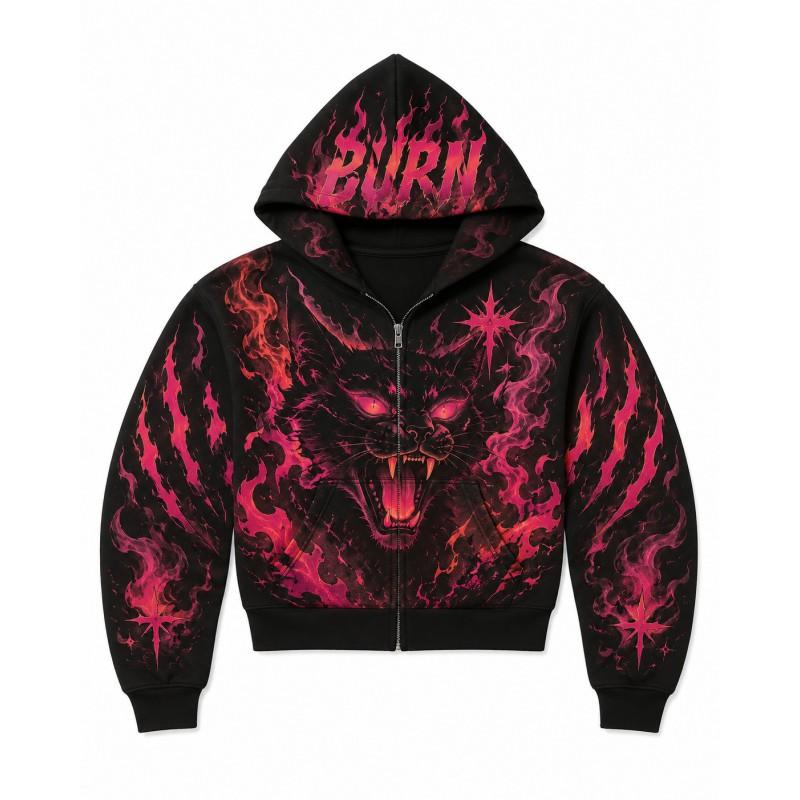 2026 Stand-Up Collar Unisex 3D Printed Hooded Sweatshirt Casual Loose Fit Long Sleeve Pullover Youth