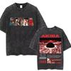 Washed Vintage Anime Akira T Shirts Japanese Science Fiction Cartoon Movie Shotaro Kaneda Tshirt Mens Manga Oversized Tshirts