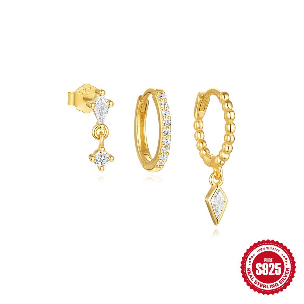 

S925 стерлингового серебра ежедневный темперамент соответствующий комплект серьги серьги женские серьги комплект сережек-гвоздиков 925 Silver