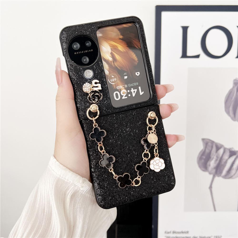 

Luxury Glitter Bracelet Flower Chain Case For OPPO Find N3 Flip Find N2 Flip Shockproof Cover Funda Find N2 Flip