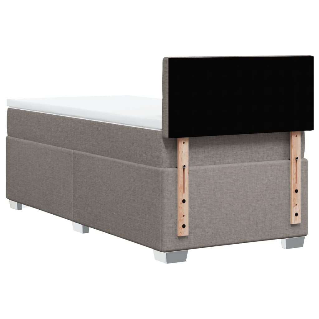 Vidaxl Letto Continentale Con Materasso, Taupe, Tessuto, 90X200 Cm
