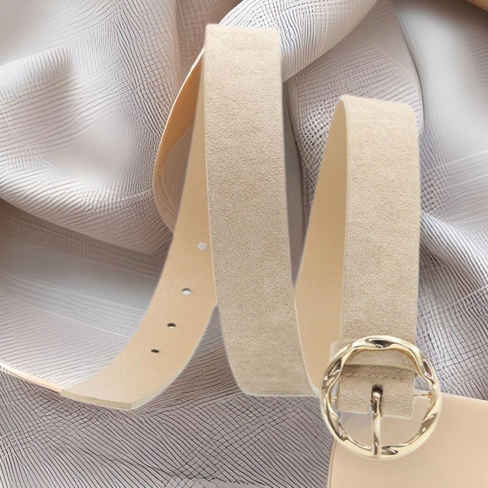 Luxury Design Suede Wide Belt PU Leather Business Waist Strap Pin Buckle Waistband Men Women