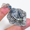 Natural Maligano Jasper, Iolite 925 Sterling Silver Jewelry Pendant 2.48" ZS-84