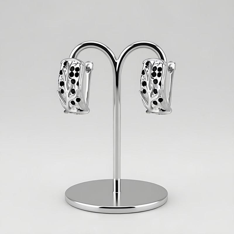 Black Awn Jewelry Black Jewelry Black Stone Hoop Earrings