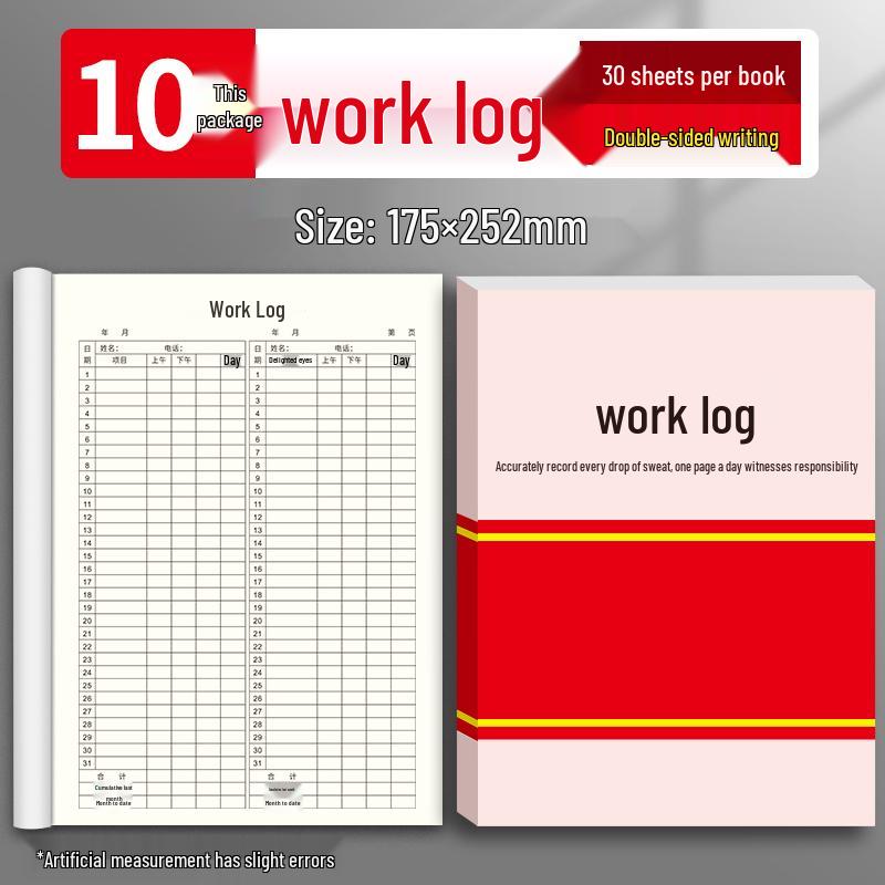 Sijin 2025 Employee Attendance & Work Record Book - 31-Day Temporary Worker Sign-In Register