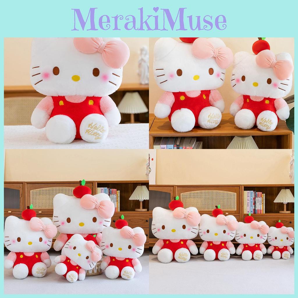 Apple Kt Cat Plush Toy With Short Pile Fur Soft Doll For Girls Sleep Pillow And Gift