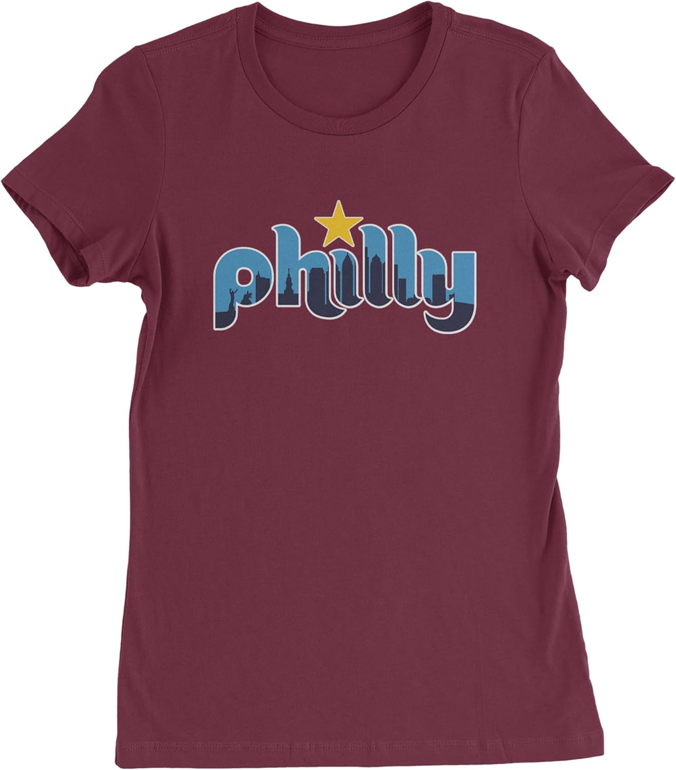 Skyline Philly Philadelphia Womens T-Shirt, Soft Cotton, Graphic Tee S разноцветный