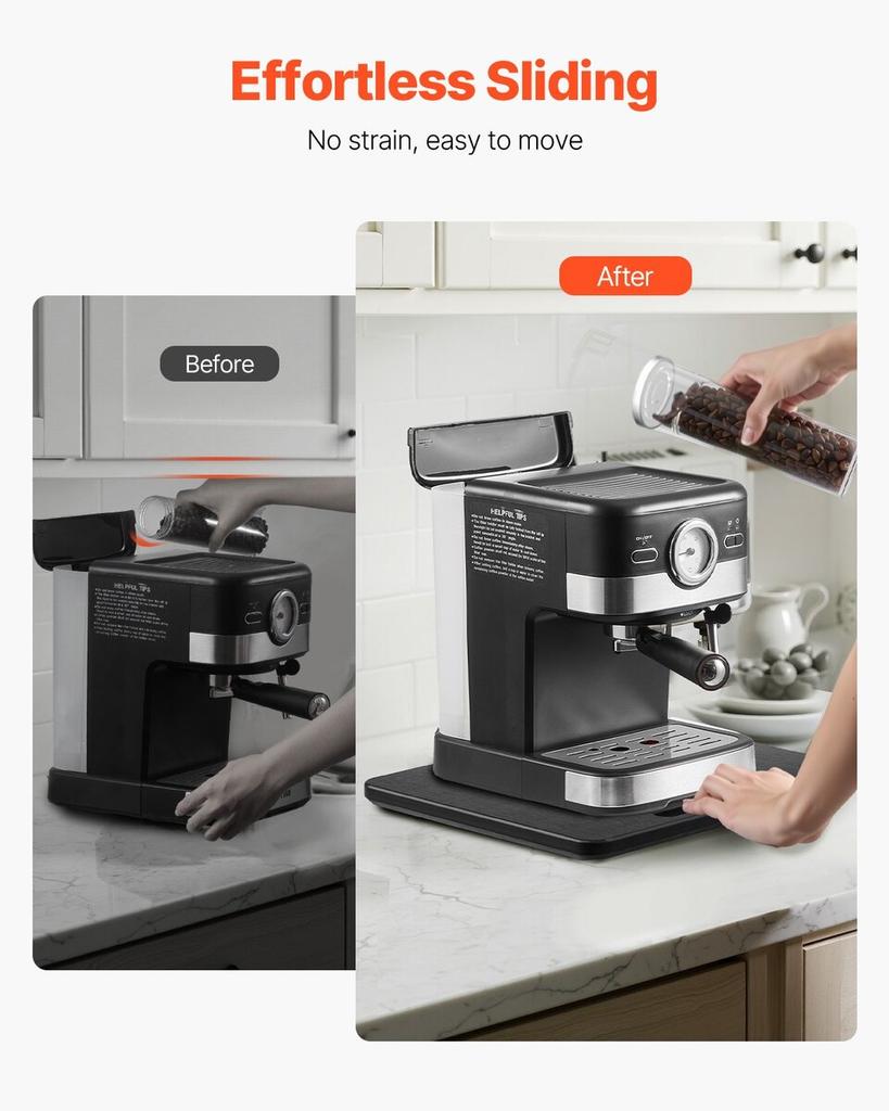 Appliance Slider 10.5 X 13 In Sliding Tray for Coffee Maker Black