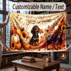 Mountain Landscape Theme Throw Blanket Custom Name Text Personalized Blanket Soft Cozy Blanket for Home Sofa Bed