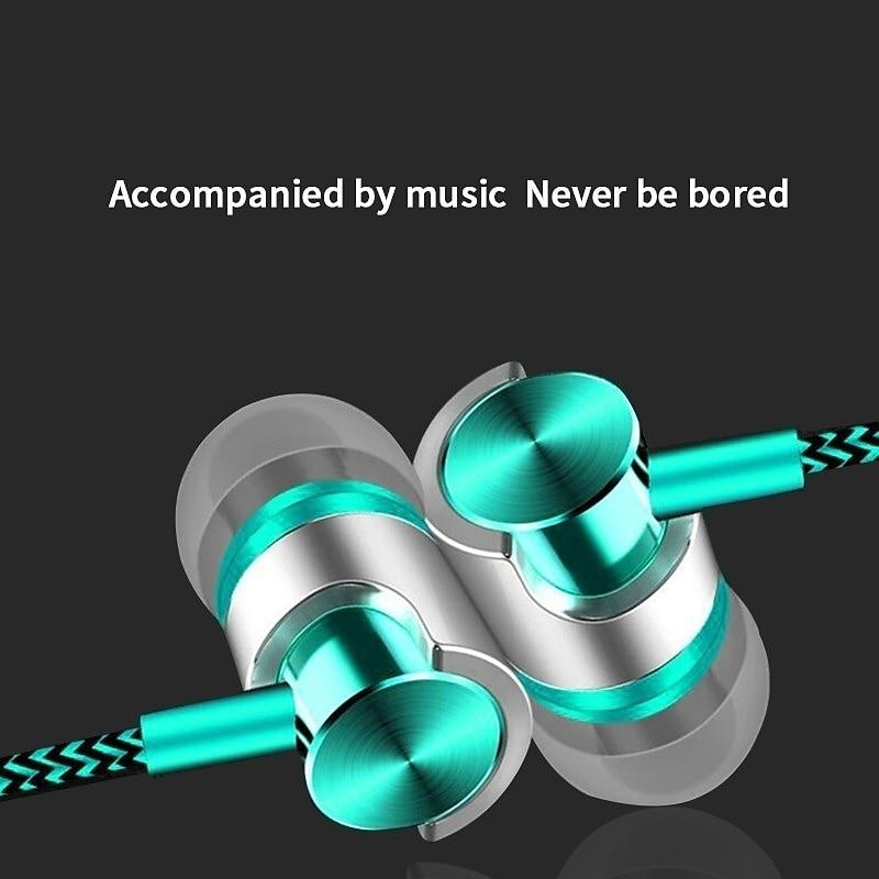 9D HIFI Heavy Bass Metal Wired Earphone Digital 3.5mm AUX With Mic In-Ear Earbuds Sport Music Headphone For Samsung Xiaomi Redmi