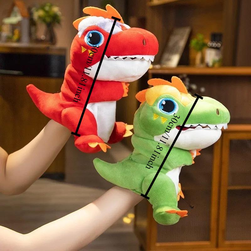 Cartoon Dinosaur Hand Puppet Plush Stuffed Toy Baby Early Education Parent Child Interactive Show Play Cute Fun Essential