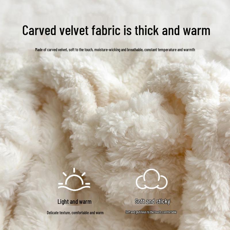 G5Z2025 Winter Warm Plush Non-Slip Taffeta Fitted Bed Sheet - Single/Double Size
